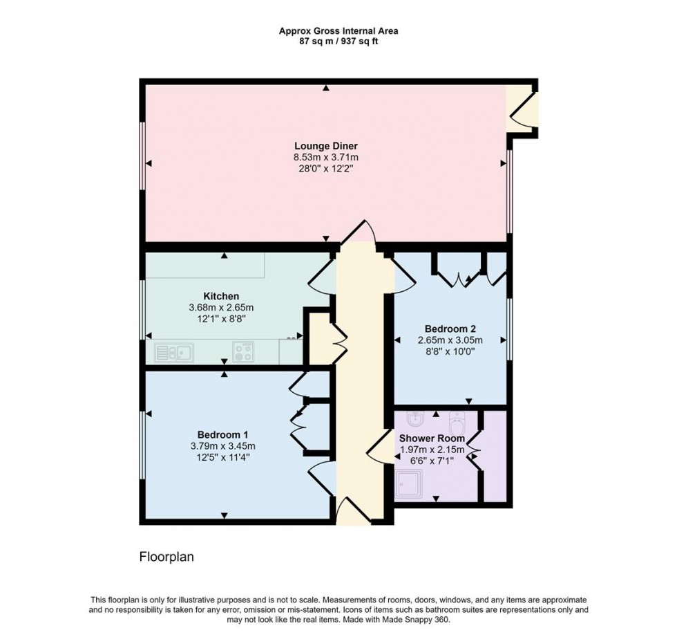 Floorplan for The Lindens, Malt House Court, Towcester