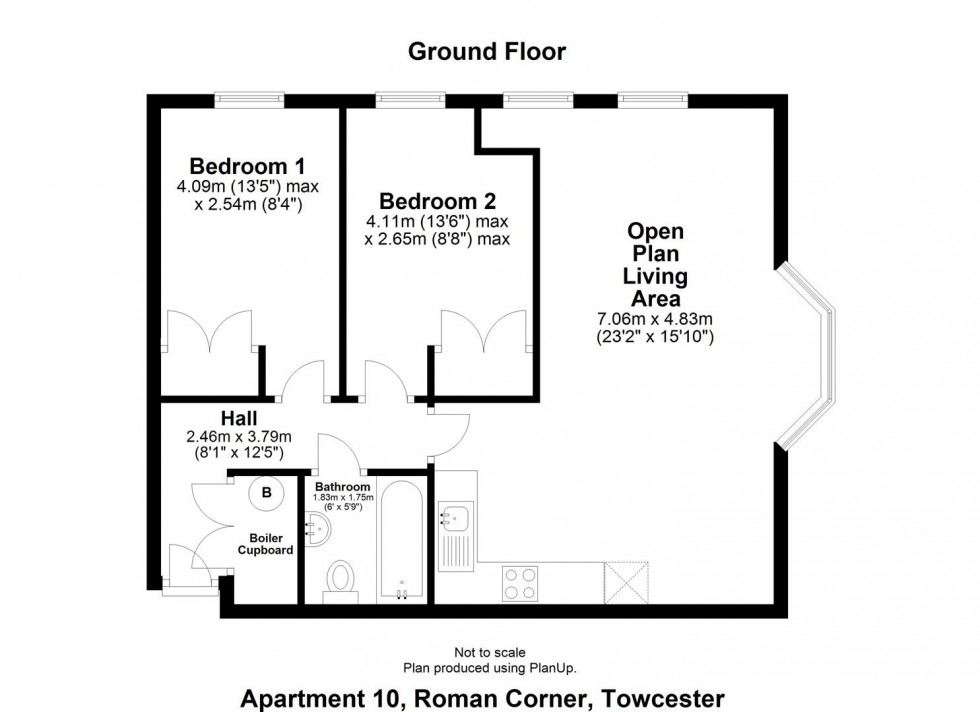 Floorplan for Apartment at Roman Corner, Northampton Road, Towcester