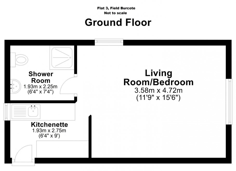 Floorplan for Flat 3, Field Burcote Farm