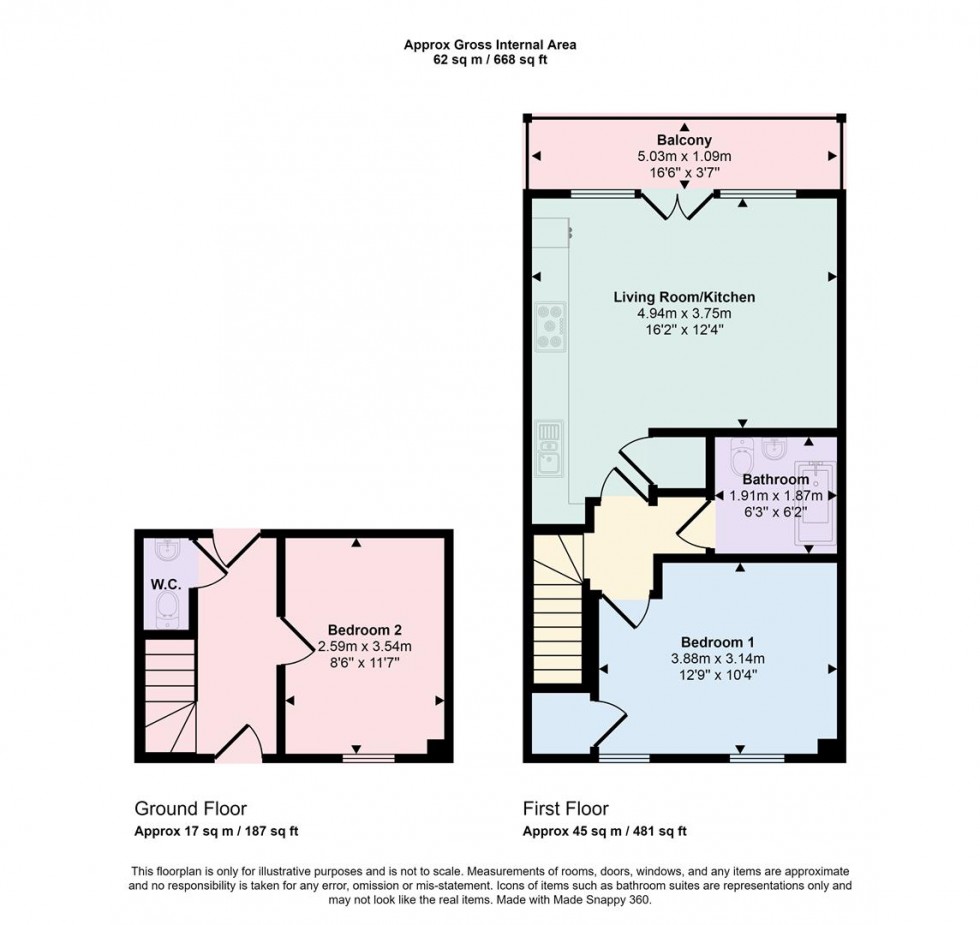 Floorplan for Plot 9, Flat 32 Northampton Road, Towcester