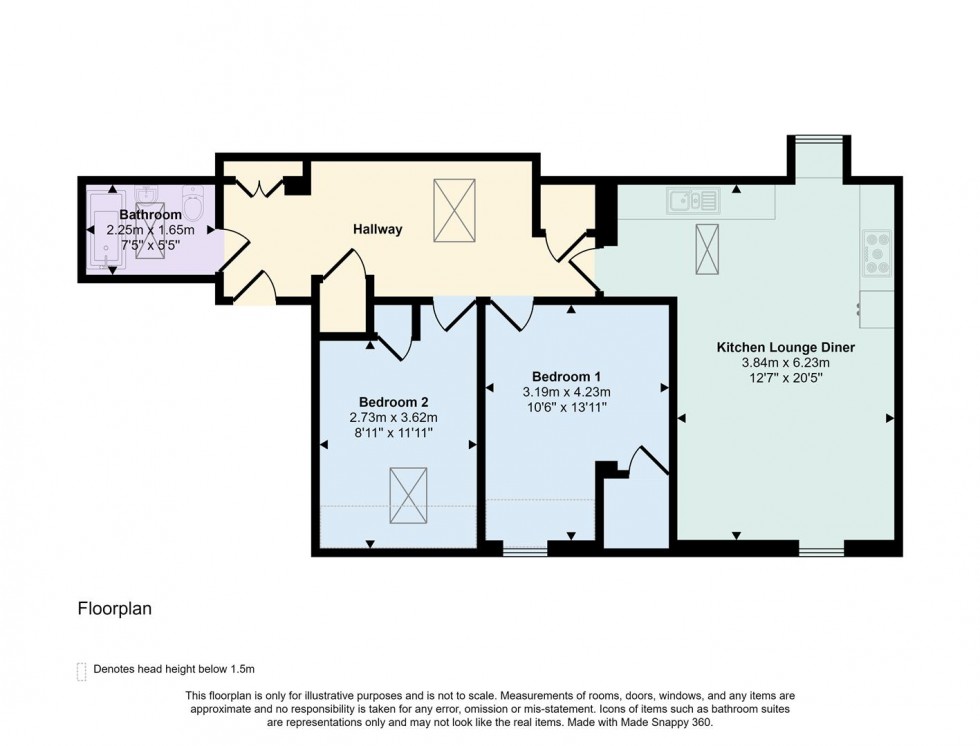 Floorplan for Plot 8, Flat 36a Moat House