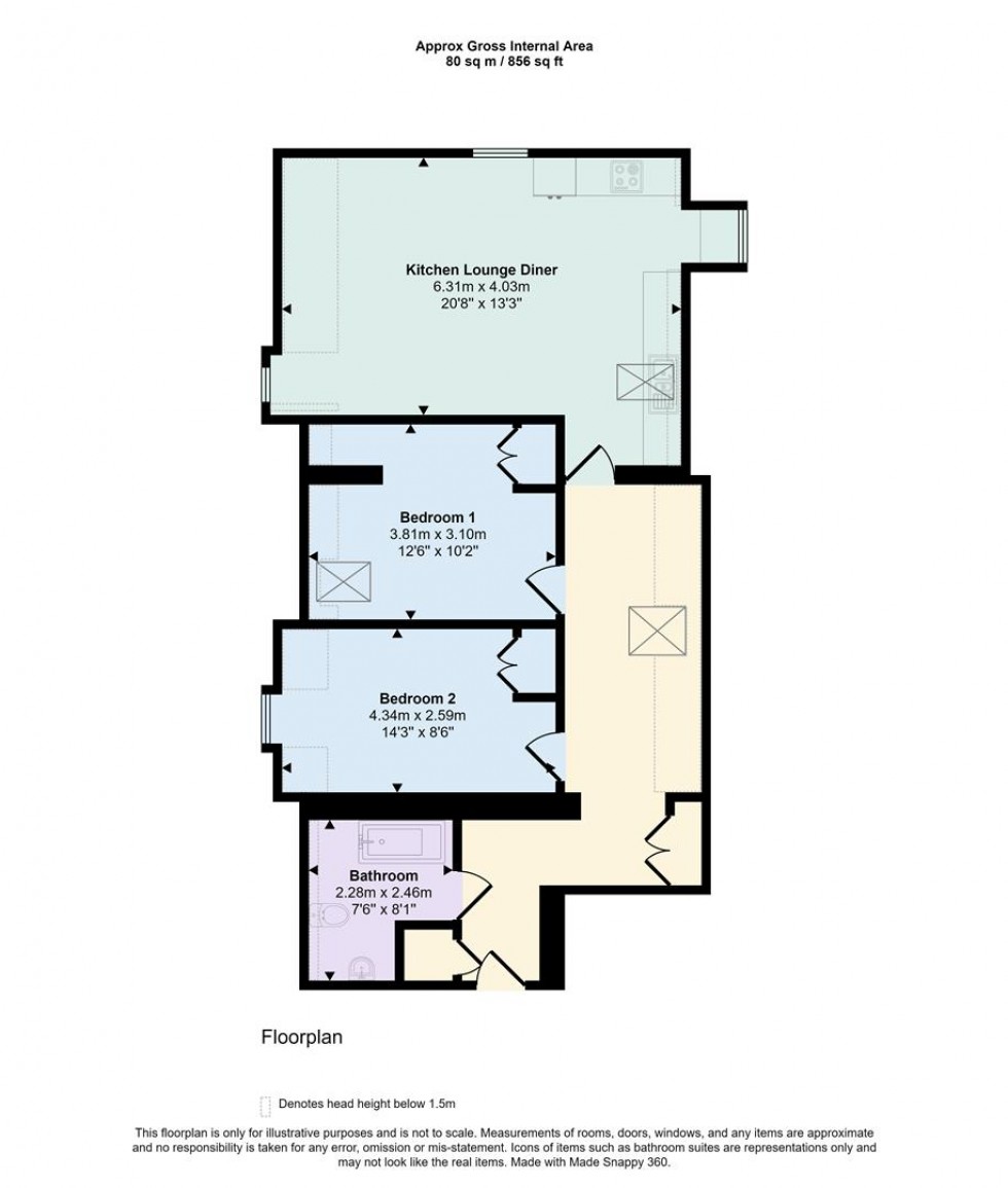 Floorplan for Plot 7 Flat 36 Moat House