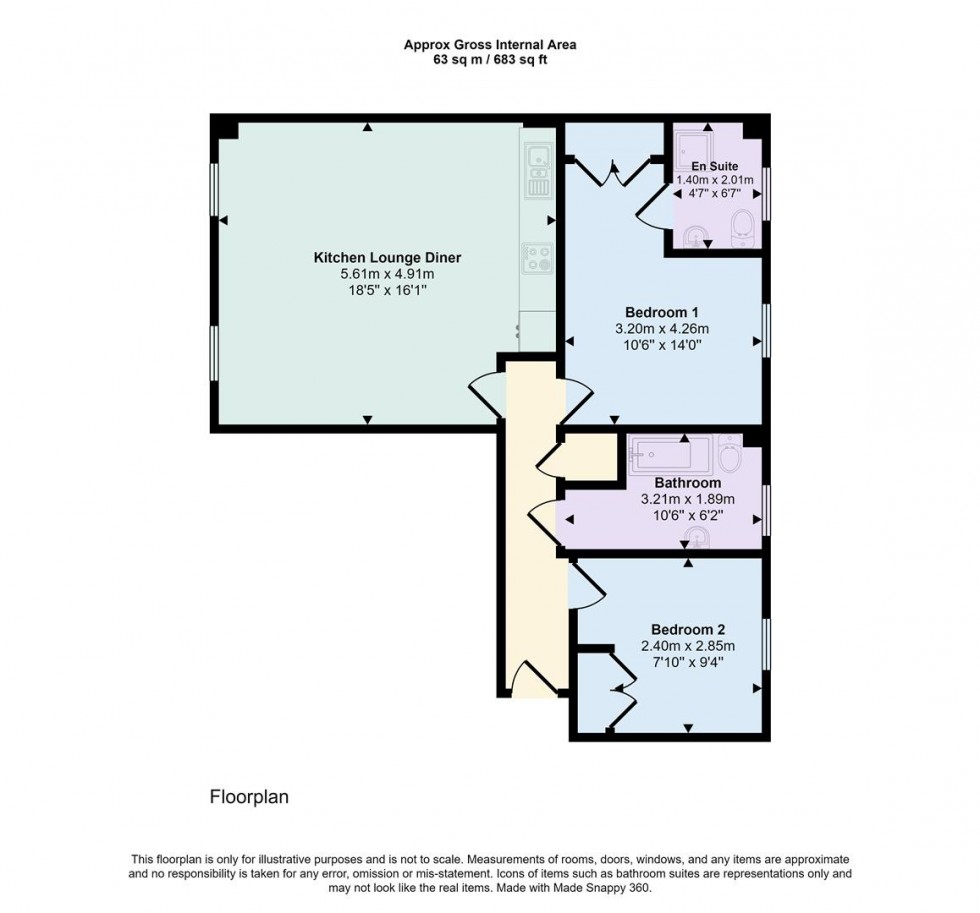 Floorplan for Plot 6, Flat 34b Moat House