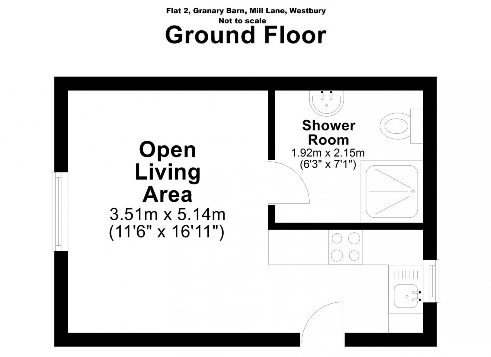 Floorplan for Flat at Granary Barn, Mill Lane, Westbury