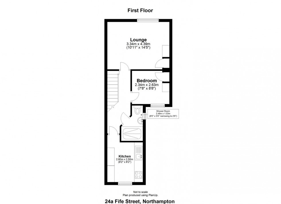 Floorplan for Flat on Fife Street, Northampton