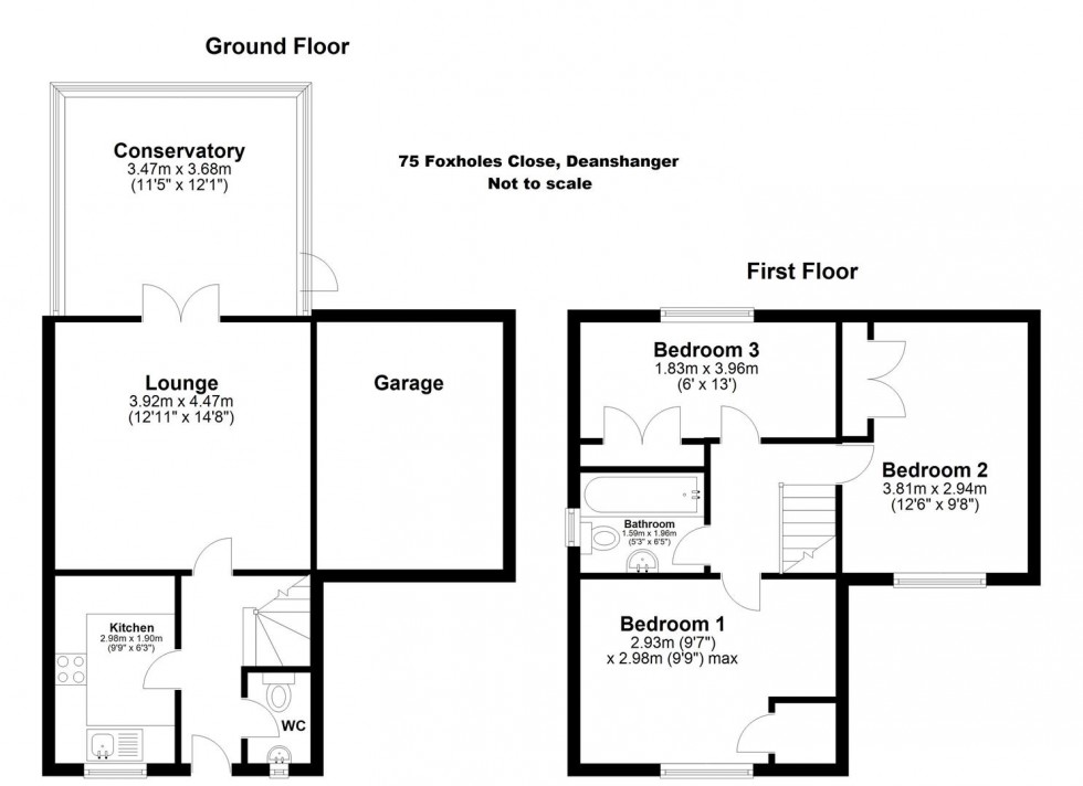 Floorplan for Foxholes Close, Deanshanger