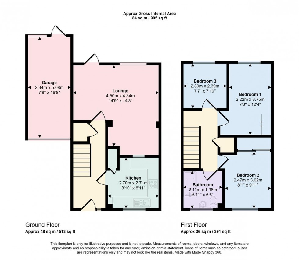 Floorplan for Hampton Court Close, Towcester