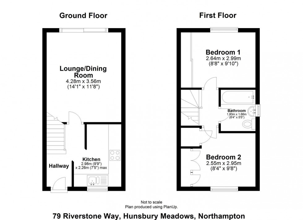 Floorplan for Riverstone Way, Hunsbury Meadows