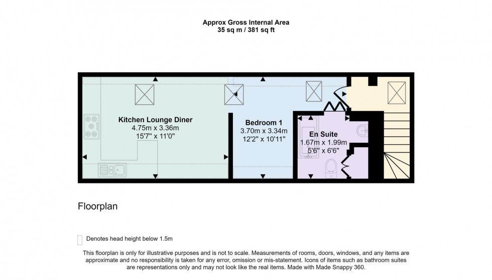 Floorplan for Flat 15 152 Watling Street East