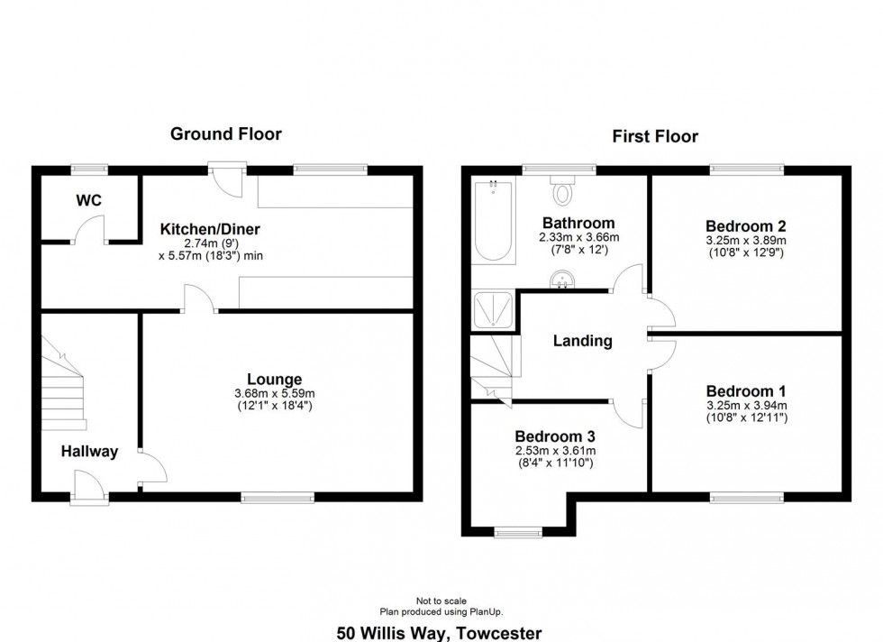 Floorplan for 50 Willis Way, Towcester